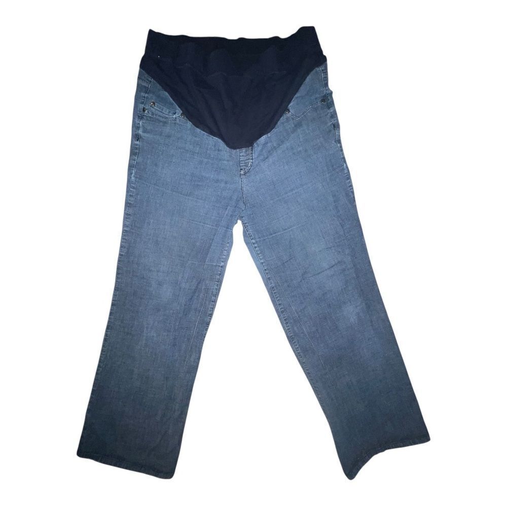 Lane Bryant Women's Maternity Blue Denim Jeans Light Wash Straight Leg 16A EUC